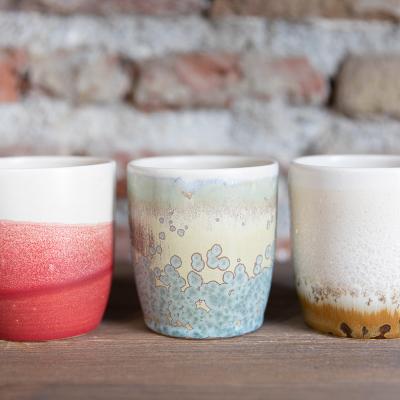 Handcrafted stoneware ceramic cups