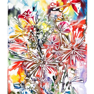 Watercolor flowers – watercolor art by pintarroja